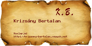 Krizsány Bertalan névjegykártya
