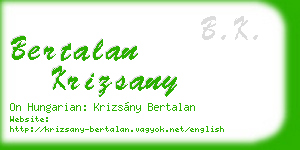 bertalan krizsany business card